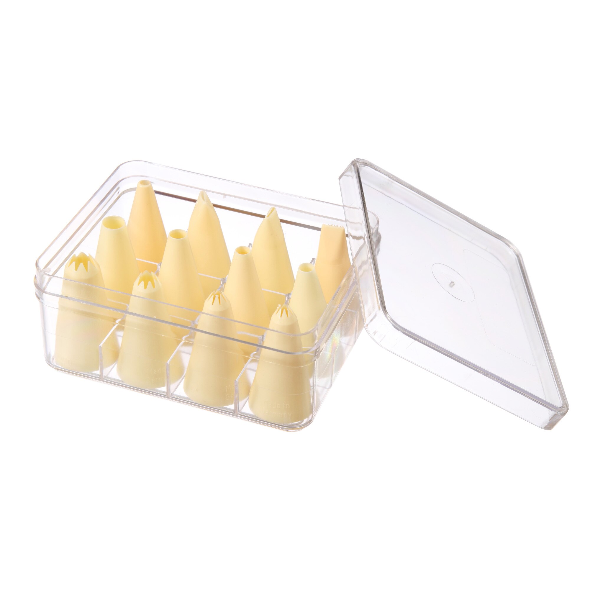 Varfuri ornare prajituri Hendi, diverse forme, polipropilena, set 12 buc., ø 0,6-0,8-1-1,2 cm