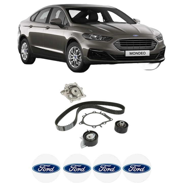 Készlet vezérműszíj feszítő vízpumpa FORD MONDEO V Limuzin (CD) 2.0 TDCi2015, KW 132 LE 180 CM3 1998, Autó, HEPU, 4x Autómatrica FORD