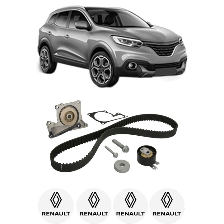 Set Kit de distributie curea intinzator pompa de apa RENAULT KADJAR (HA_, HL_) 1.5 dCi 110 (HLA3)2015, KW 81 CP 110 CMC 1461, Auto, INA, 4x Stickere auto cu RENAULT