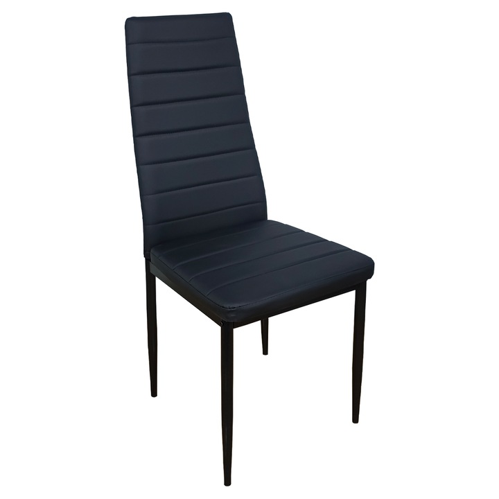 Set 2 Scaune pentru living, Ralf, 42×50.5×94.5/43.5 cm, Negru