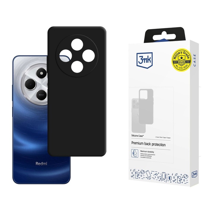 3MK szilikon tok Xiaomi Redmi 14C / Redmi A4 5G készülékhez fekete