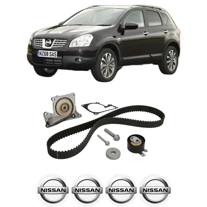 Set Kit de distributie curea intinzator pompa de apa NISSAN QASHQAI +2 VAN (JJ10E) 1.5 dCi2013-2013, KW 81 CP 110 CMC 1461, Auto, INA, 4x Stickere auto cu NISSAN