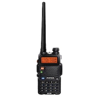 Statie radio portabila emisie receptie, Walkie Talkie, Baofeng UV-5R, Casca cu microfon originala, husa TALUS casti inclusa