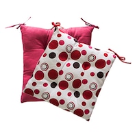 Pernuta pentru scaun cu doua fete rosie cu buline 45x45cm