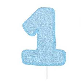 Decoratiune tort cifra 1 bleu cu sclipici - 13 x 15 cm, Radar 51029 Decoratiune tort cifra 1 bleu cu sclipici - 13 x 15 cm, Radar 51029