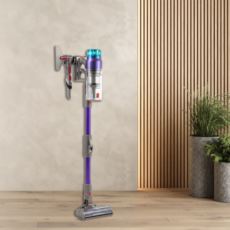 Aspirator vertical fără fir PRIMO PRVC-40507, motor BLDC 550W, funcție de mop, violet-gri