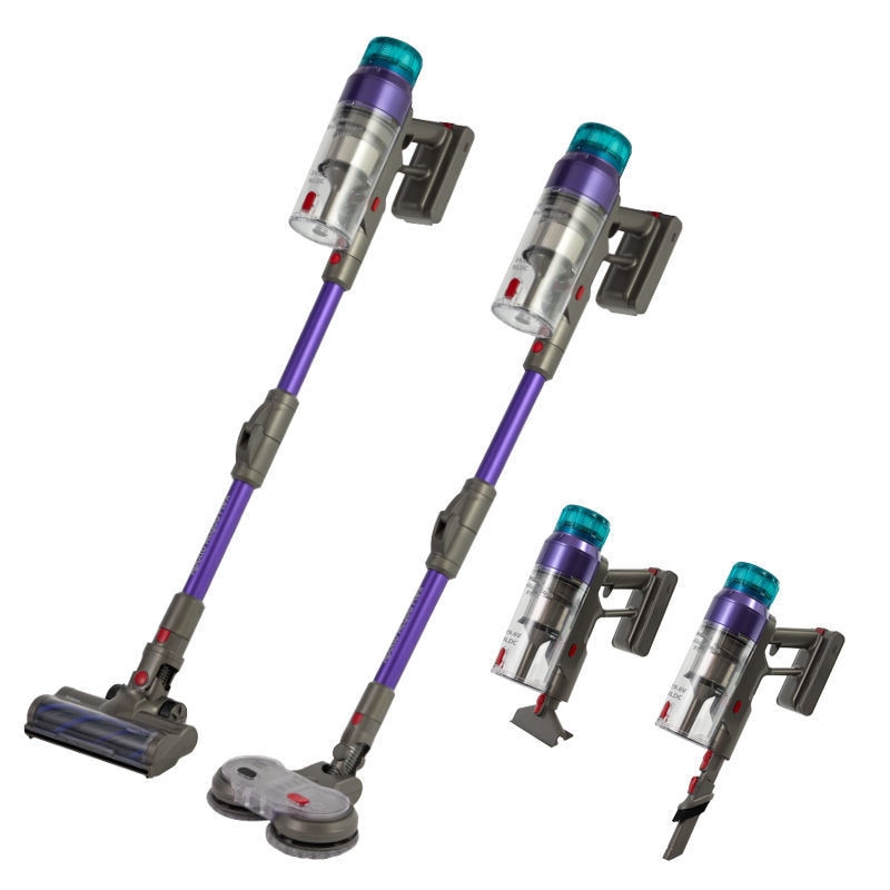 Aspirator vertical fără fir PRIMO PRVC-40507, motor BLDC 550W, funcție de mop, violet-gri