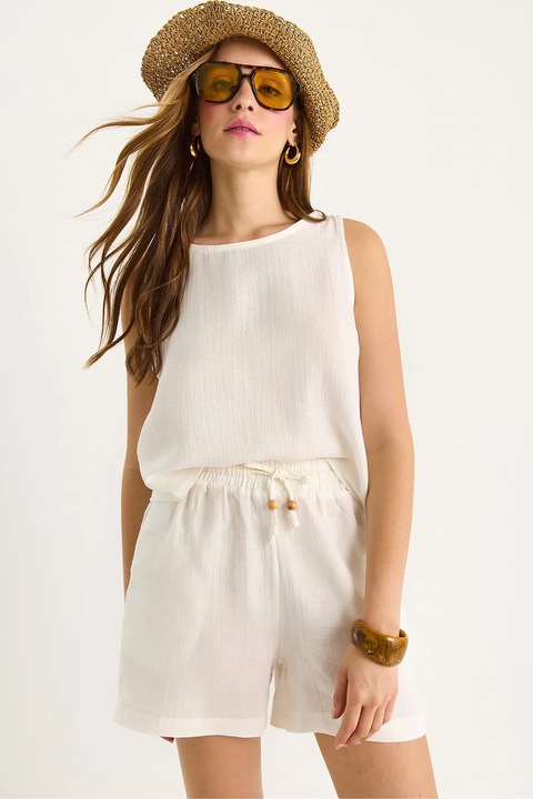 Set de doua piese, HiCCUP, bumbac texturat, alb