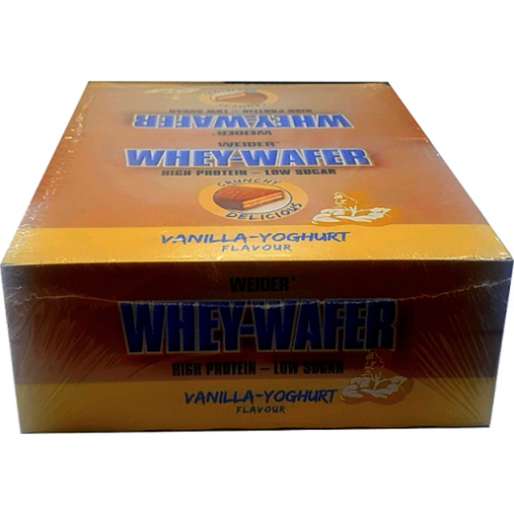 Baton proteic Weider Whey-Wafer 12 x 35g ciocolata, 180 kcal