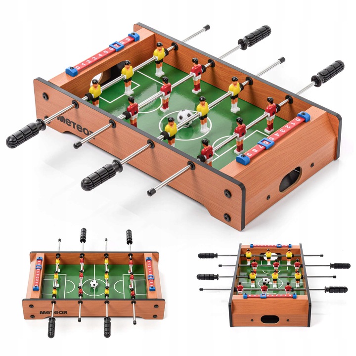 Masa De Foosball pentru Copii, Meteor Derby, Mobila si Solida, Constructie Educationala cu Capete din Cauciuc pentru Siguranta, Dimensiuni Compacte 51 x 31 x 9 cm, Perfecta pentru Acasa