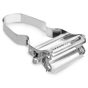 Peeler Pentru Legume Si Fructe, Orion, 11.5x6 cm, Fabricat Din Otel Inoxidabil De Cea Mai Buna Calitate, Dispune De Doua Lame Pentru Curatare Si Decupare, Usor De Curatat, Maner Confortabil, Potrivit Pentru Dreptaci Si Stangaci, Argintiu
