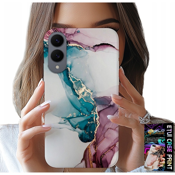 Huzat Samsung Galaxy S25 Edge telefonhoz, World Case, márvány design, szilikon, elegáns