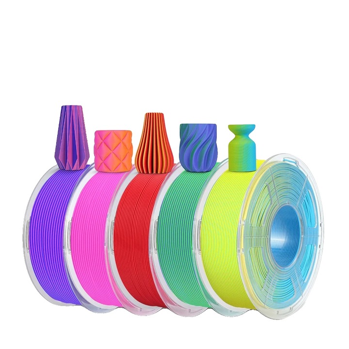Filament 3D, 1,75mm, 5 tekercses készlet, PLA, többszínű