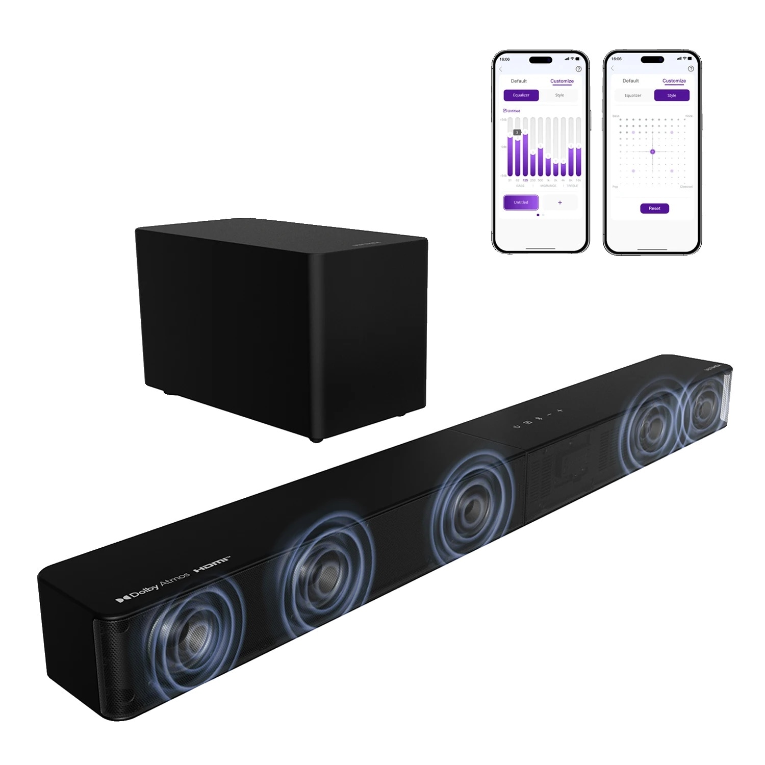 Soundbar, 5.1 Canale, Poseidon M60 Boom, Bluetooth, 340W