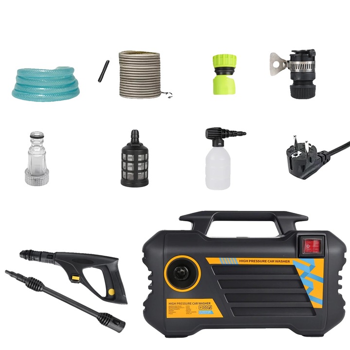 Aparat de spalat cu presiune, 300BAR, optiuni de spray ajustabile, cablu electric, priza EU