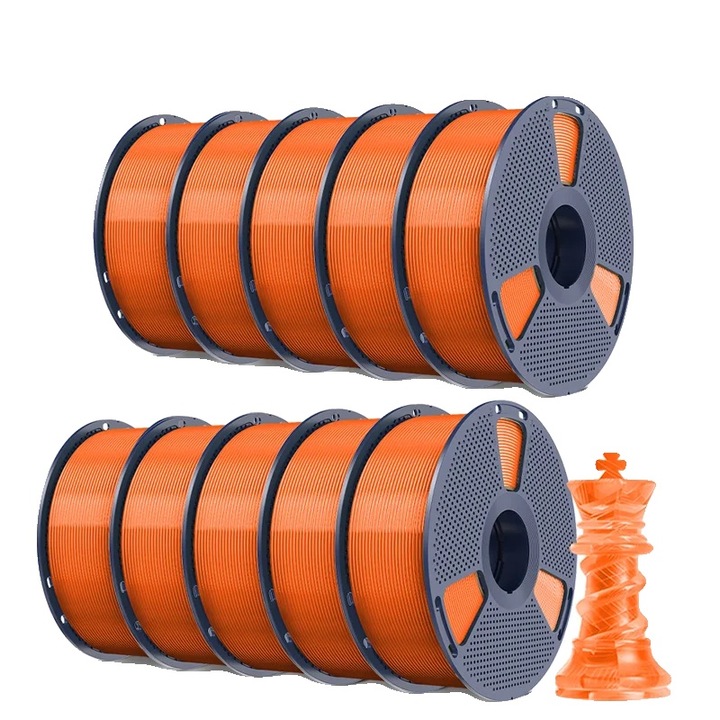 Filament 3D, átlátszó narancs, 1,75 mm, 1 kg, magas hőmérsékletnek ellenálló