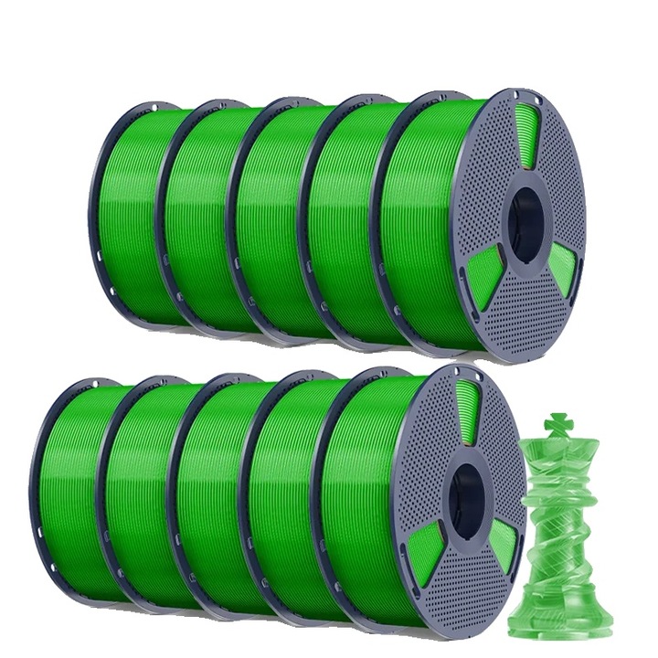 Filament 3D, átlátszó zöld, 1.75mm, 1kg, magas hőmérsékletnek ellenálló