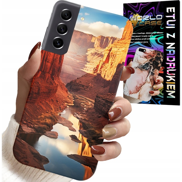 Telefontok, World Case, Grand Canyon Desert design, szilikon, Samsung Galaxy S21