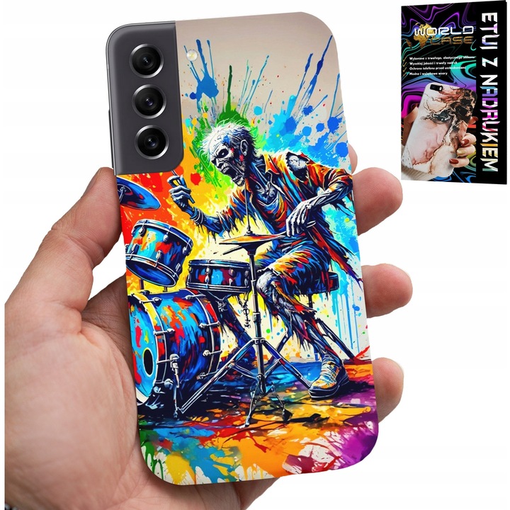 Telefontok, World Case, Drum Skeleton, szilikon, Samsung Galaxy S21