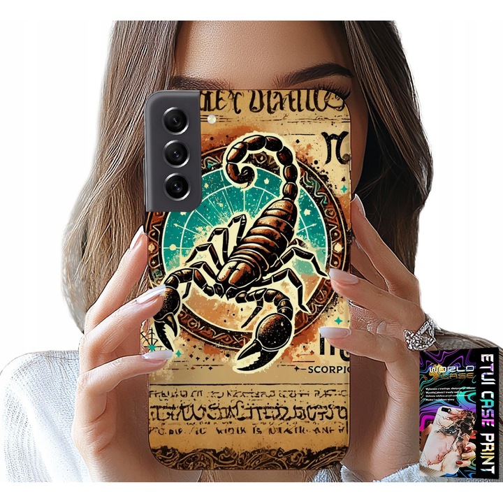 Tok Samsung Galaxy S21-hez, World Case, Skorpió, szilikon, fóliával