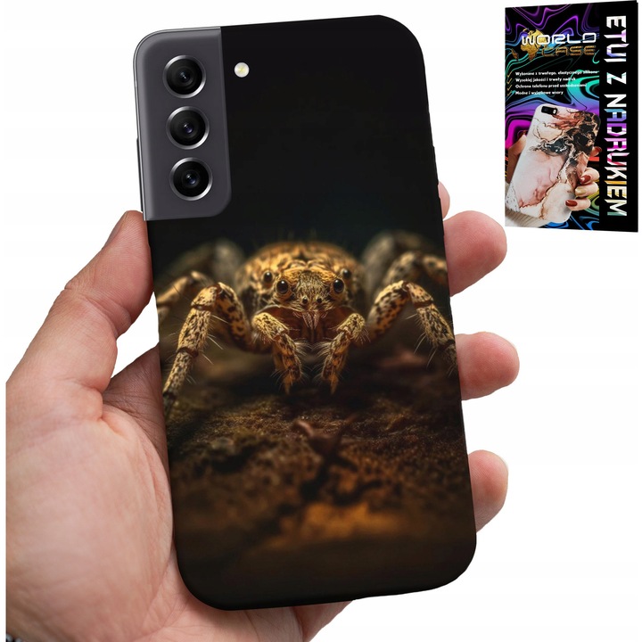Telefontok, World Case, Samsung Galaxy S22 Plus, szilikon, pók mintás, többszínű