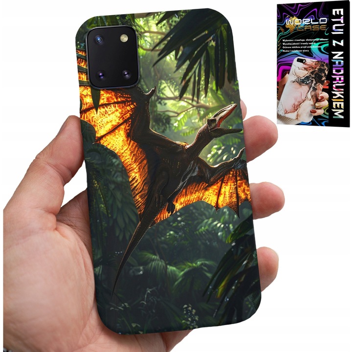 Telefontok, World Case, Samsung Galaxy A81, Pterodactyl dinoszaurusz mintás, szilikon