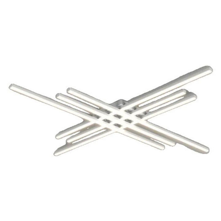 Аплик за таван, модерен дизайн, димируем с дистанционно управление, бял, 120 см, комплект от 4 източника на светлина