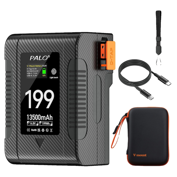 Baterie V-Mount, Touch Panel, Incarcare Rapida, 6700mAh, Dimensiuni Standard