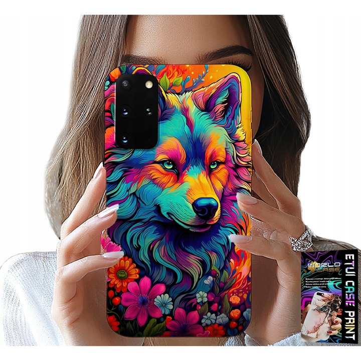 Telefontok Samsung Galaxy S20 Plushoz, World Case, Farkasfalka nyomtatás, szilikon, színes minták