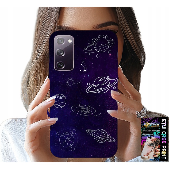 Husa pentru Samsung Galaxy S20 FE, World Case, design Cosmos Planete Stele, szilikon, multicolor