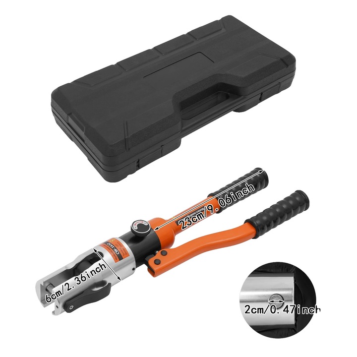 Cleste hidraulic pentru crimping, compatibilitate multi-dimensiune, performanta puternica, portocalie, 12x28mm