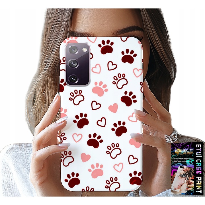 Tok Samsung Galaxy S20 FE-hez, World Case, állatnyomatos, szilikon, fehér