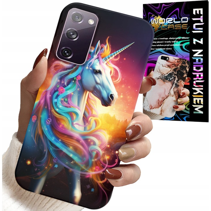 Samsung Galaxy S20 Lite telefontok, World Case, unikornis design, szilikon, 0,2mm