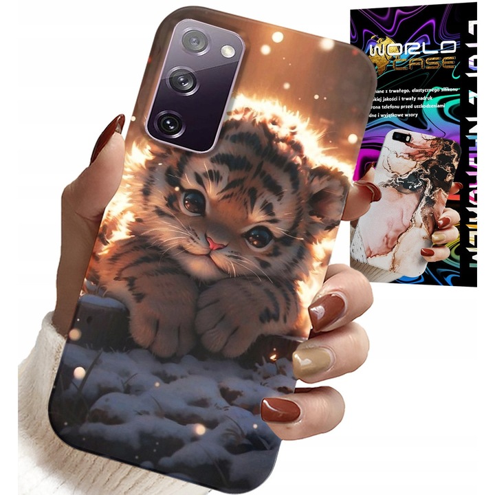 Huzat Samsung Galaxy S20 Lite-hoz, World Case, Sweet Tiger mintás, szilikon, többszínű