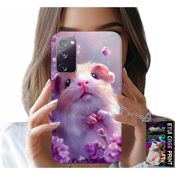 Telefontok, World Case, Aranyos hörcsög, szilikon, rózsaszín, kompatibilis Samsung Galaxy S20 FE