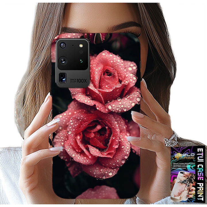 ETUI PENTRU SAMSUNG GALAXY S20 Ultra - GYÖNYÖRŰ HALVÁNY RÓZSÁK, VIRÁGMINTÁK