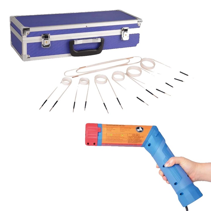 Hősugárzó, 1100W, hordozható, kék, 220V EU, 42x6.5x6.5cm