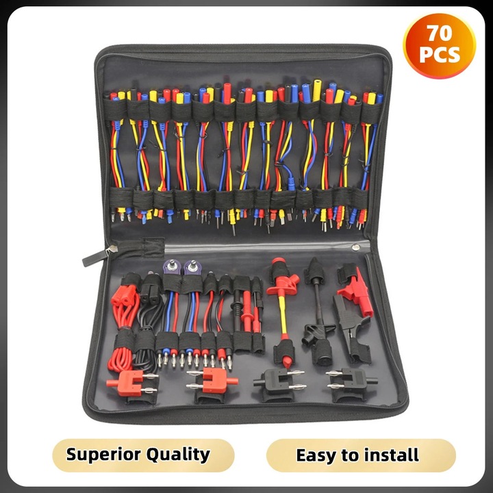 Set Riglete Cabluri Set 70 piese cabluri de testare pentru multimetre, unelte de testare ...