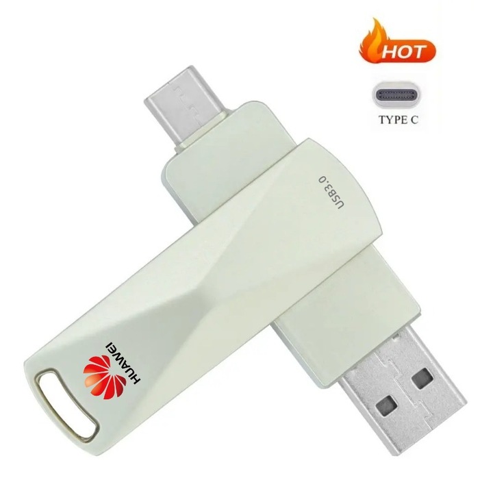 USB флаш памет Type-C с 2 в 1 интерфейс 512GB високоскоростен USB3.0 за компютър, мобилен телефон, метален мини Pen Drive