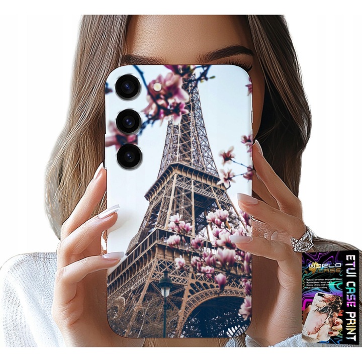 Tok Samsung Galaxy S23 Plus telefonhoz, World Case, Eiffel-torony design, szilikon védelem, többszínű