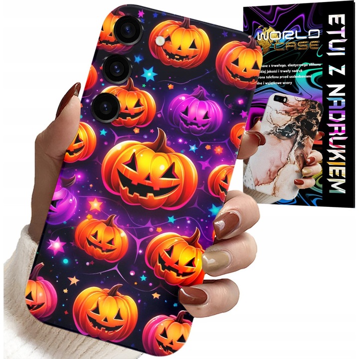 Telefontok, World Case, Halloween, ijesztő tökök, szilikon, Samsung Galaxy S23-hoz