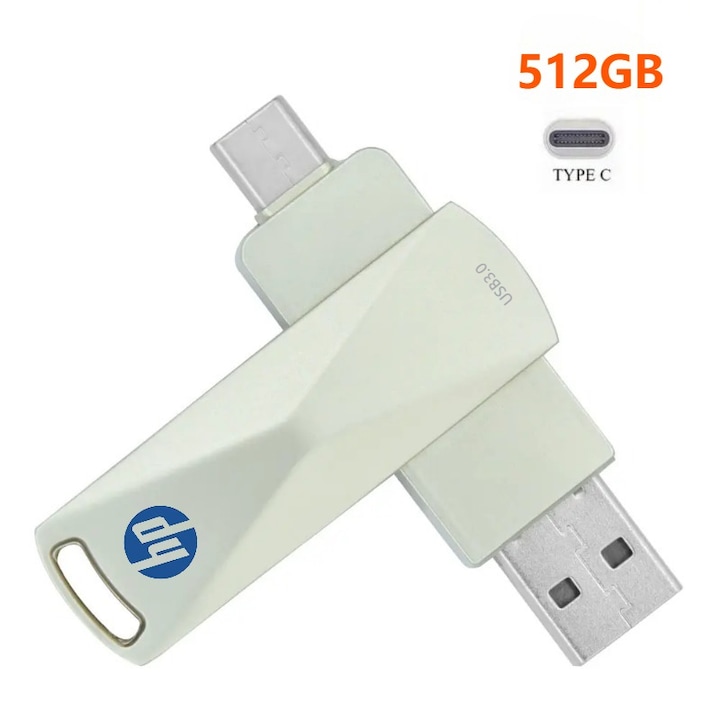 USB3.0 Type-C USB флаш устройство с 2 в 1 интерфейс 512GB високоскоростен за компютър Мобилен телефон Метален мини Pen Drive