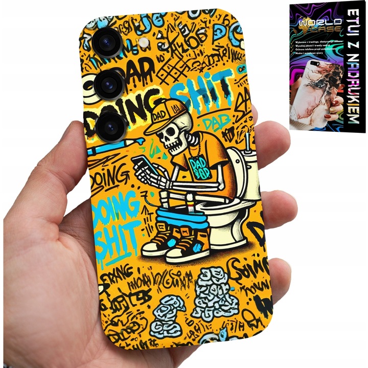 Husa pentru Samsung Galaxy S23 Plus, World Case, silicon, imprimare full color, model schelet rahat
