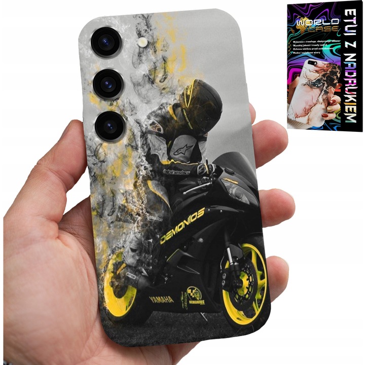 Carcasa pentru smartphone, World Case, motivație motocicletă, silicon, multicolor, pentru Samsung Galaxy S23