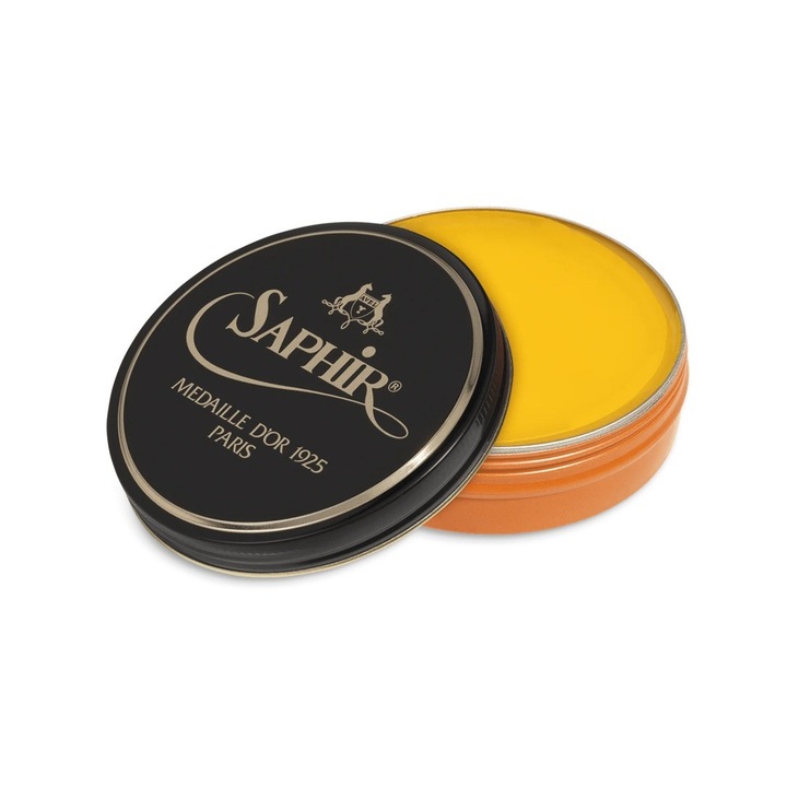 Паста за полиране на обувки, Saphir Medaille d'Or Pate De Luxe, 50ml, жълта 79, за гладка кожа