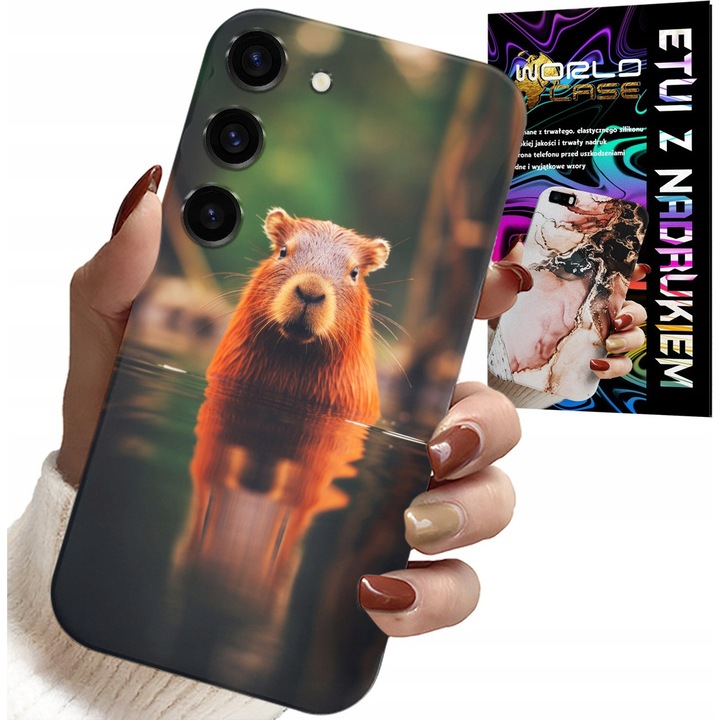 Telefontok, World Case, Édes Kapibara, szilikon, többszínű, Samsung Galaxy S23-hoz
