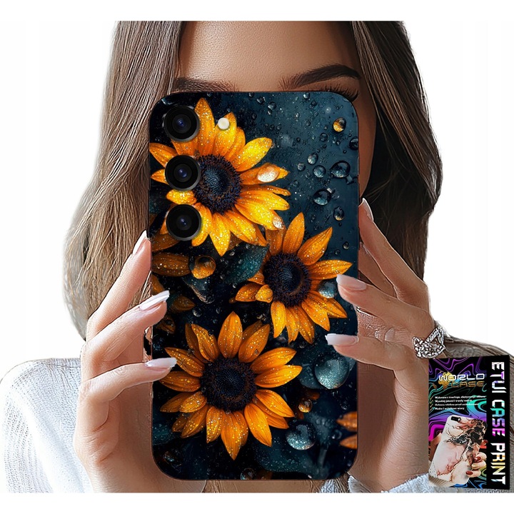 Telefontok Samsung Galaxy S23 Plus, World Case, napraforgó, szilikon, többszínű
