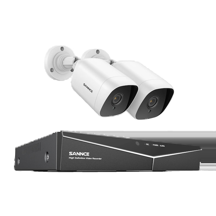 Kit Supraveghere Video, 4 Camere, 1080P, 1TB, Design Rezistent la Intemperii