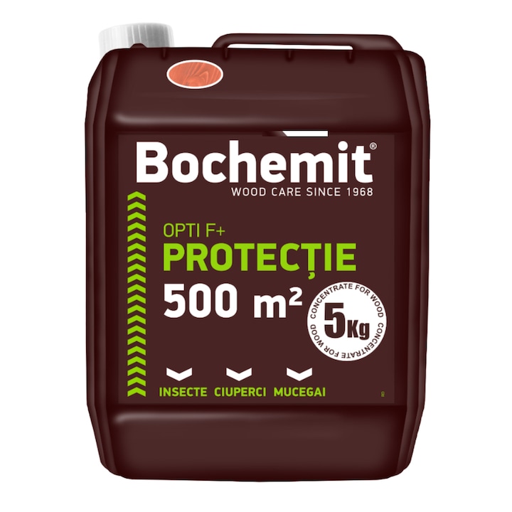 Tratament preventiv lemn Bochemit Opti F+ 5Kg maro-roscat 500mp in 2 straturi