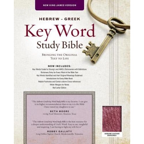 Hebrew-Greek Key Word Study Bible: New King James Version Genuine Leather Burgundy, Amg Publishers (Editor)